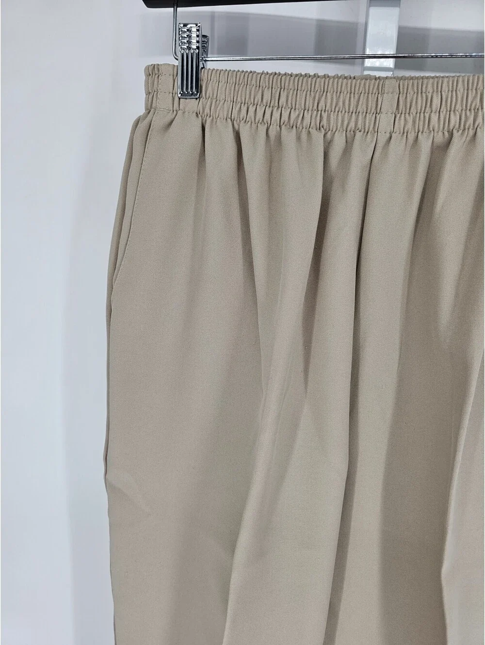 Vintage 1990s Sheridan Square Womens Sz 12 Pull On Dress Pants Solid beige